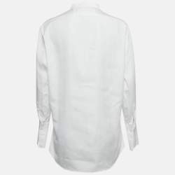 Pre Owned Dior White CD Embroidered Cotton Poplin Shirt S 