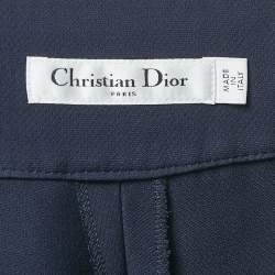 Pre Owned Christian Dior Navy Blue Wool & Silk Shorts S