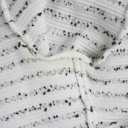 Pre Owned Christian Dior White Striped Tweed Peplum Jacket M