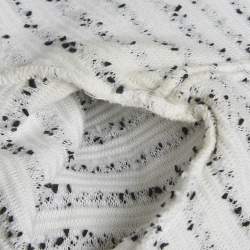 Pre Owned Christian Dior White Striped Tweed Peplum Jacket M