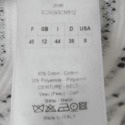 Pre Owned Christian Dior White Striped Tweed Peplum Jacket M