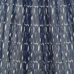 مملوكة مسبقًا Dior Navy Blue Logo Print Cotton Midi Skirt M