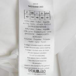 Pre Owned Dior White Cotton Poplin Badge Detail Sleeveless Shirt L