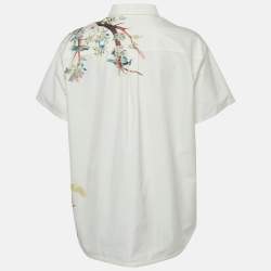 Pre Owned Christian Dior Off White Dior Jardin D'Hiver Print Cotton Silk Shirt S