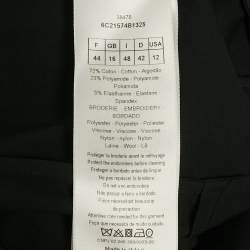 Pre Owned Dior Black Cotton Applique Detail Button Front Shirt L