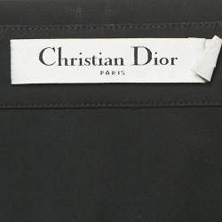 Pre Owned Dior Black Cotton Applique Detail Button Front Shirt L