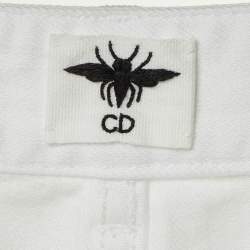 Pre Owned Dior White Denim Wide Leg Jeans M/Waist 29"