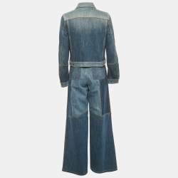 Pre Owned Dior Blue Denim Jacket and Pants Set M