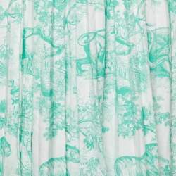 Pre Owned Dior Green/White Toile de Jouy Cotton Dioriviera Flared Skirt M
