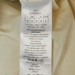 Pre Owned Dior Ivory Floral Print Cotton & Silk Midi Dress M
