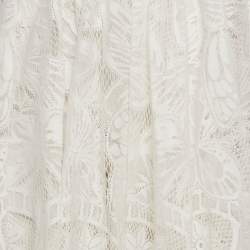 مملوكة مسبقًا تنورة ميدي دانتيل أبيض ديور مقاس صغير