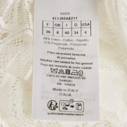 مملوكة مسبقًا تنورة ميدي دانتيل أبيض ديور مقاس صغير