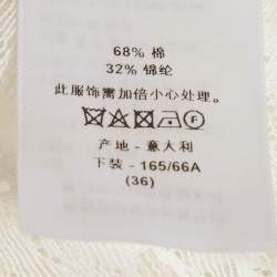 مملوكة مسبقًا تنورة ميدي دانتيل أبيض ديور مقاس صغير