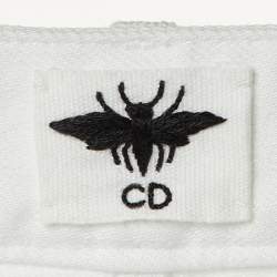 Pre Owned بنطلون جينز ديور دنيم أبيض واسع مقاس صغير - خصر 28 بوصة