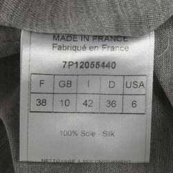 Pre Owned Christian Dior Boutique Grey Jersey Pleated Top M