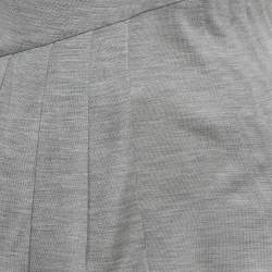 Pre Owned Christian Dior Boutique Grey Jersey Pleated Top M