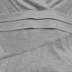 Pre Owned Christian Dior Boutique Grey Jersey Pleated Top M