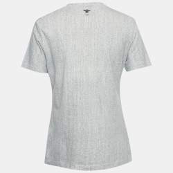 Pre Owned Christian Dior White La Force Print Cotton T-Shirt S
