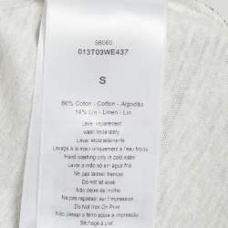 Pre Owned Christian Dior White La Force Print Cotton T-Shirt S
