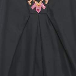 مملوكة مسبقًا Christian Dior Navy Blue Embellished Cotton Silk Blouse M