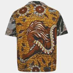 Pre Owned قميص كريستيان ديور قطني أخضر مطبوع مقاس متوسط - ميديم