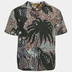 Pre Owned Christian Dior Green Printed Cotton Shirt M