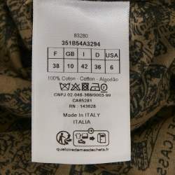 مملوكة مسبقًا Christian Dior Beige Plan de Paris Print Cotton High Low Shirt M