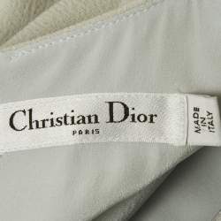 Pre Owned Christian Dior Blue Wool Flared Mini Dress M