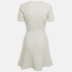 Pre Owned Christian Dior Blue Wool Flared Mini Dress M