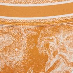 Pre Owned Christian Dior Orange Toile de Jouy Jersey Bikini Set XS