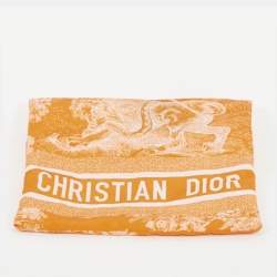 Pre Owned Christian Dior Orange Toile de Jouy Jersey Bikini Set XS