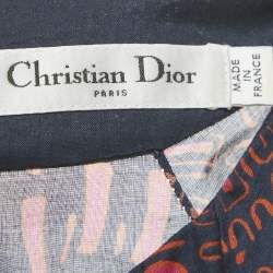 Pre Owned Christian Dior Blue Printed Voile Long Dress S