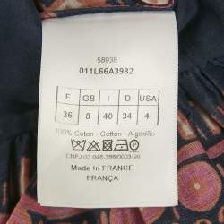 Pre Owned Christian Dior Blue Printed Voile Long Dress S