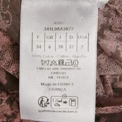 مملوكة مسبقًا فستان كريستيان ديور قطن بنقشة الغابة الوردية ديوريفييرا تويلي دي جوى ماكسي قميص مقاس صغير