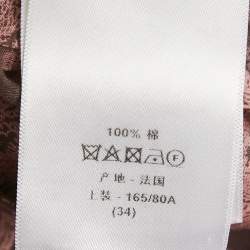 مملوكة مسبقًا فستان كريستيان ديور قطن بنقشة الغابة الوردية ديوريفييرا تويلي دي جوى ماكسي قميص مقاس صغير