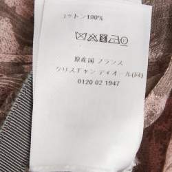 مملوكة مسبقًا فستان كريستيان ديور قطن بنقشة الغابة الوردية ديوريفييرا تويلي دي جوى ماكسي قميص مقاس صغير