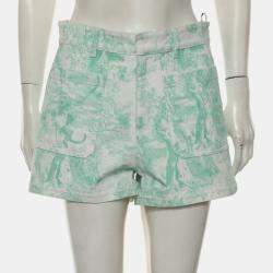 Pre Owned Dior Toile de Jouy Denim Shorts