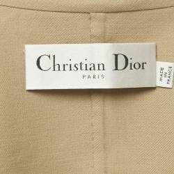 Pre Owned Christian Dior Beige Wool Double Breasted Blazer M