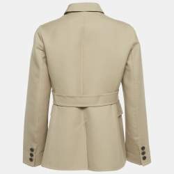 Pre Owned Christian Dior Beige Wool Double Breasted Blazer M