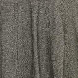 Pre Owned Christian Dior Grey Cotton Blend Flared Midi Skirt XL 