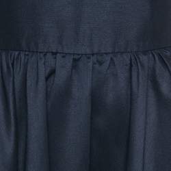 Pre Owned Christian Dior Midnight Blue Wool Blend Flared Maxi Dress M