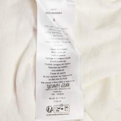 Pre Owned Christian Dior White Printed Jersey Crewneck T-Shirt S