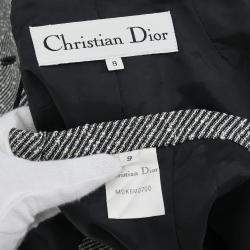 Pre Owned Christian Dior Setup Suit Jacket Skirt Black #36-38