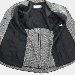 Pre Owned Christian Dior Setup Suit Jacket Skirt Black #36-38