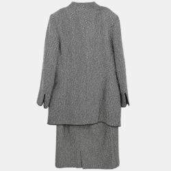 Pre Owned Christian Dior Setup Suit Jacket Skirt Black #36-38