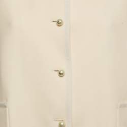 Pre Owned Christian Dior Cream Wool Buttoned Jacket XL