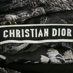 Pre Owned Christian Dior Black Toile de Jouy Print Crepe Trousers M