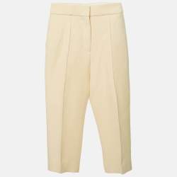 Pre Owned Dior Cream Wool Blend Capri Pants S