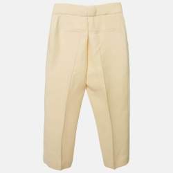 Pre Owned Dior Cream Wool Blend Capri Pants S