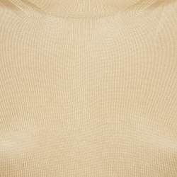 Pre Owned Christian Dior Boutique Beige Beaded Detail Silk Knit Top M